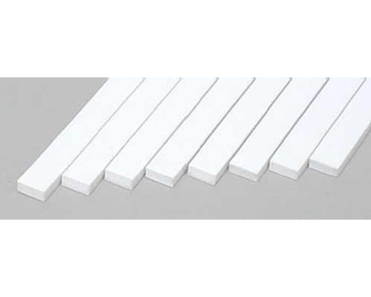 0.080"x0.188"x14" Opaque White Polystyrene Strip (8) (EVG168)