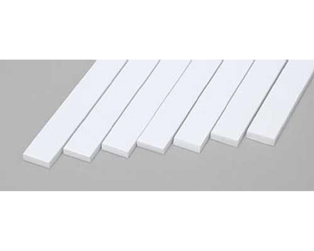 0.080"x0.250"x14" Opaque White Polystyrene Strip (7) (EVG169)