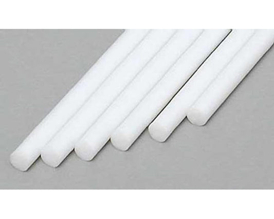 Opaque White Polystyrene Round Rod 0.080" Outer Diameter (6) (EVG212)