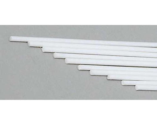 Opaque White Polystyrene Round Rod 0.035" Outer Diameter (10) (EVG220)