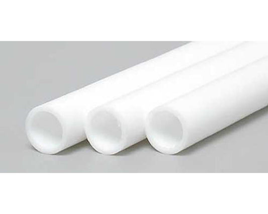 Opaque White Polystyrene Round Tubing 9/32" Outer Diameter (3) (EVG229)