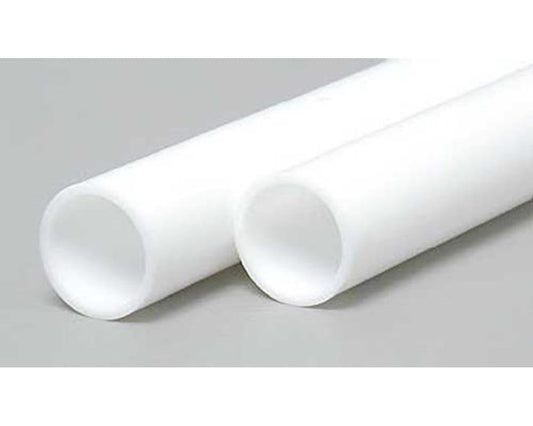 Opaque White Polystyrene Round Tubing 3/8" Outer Diameter (2) (EVG232)