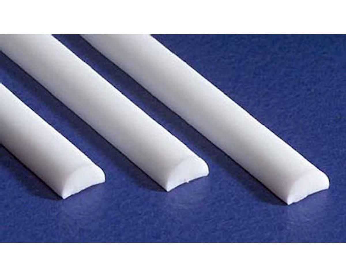 Opaque White Polystyrene Half-Round .060" (5) (EVG241)