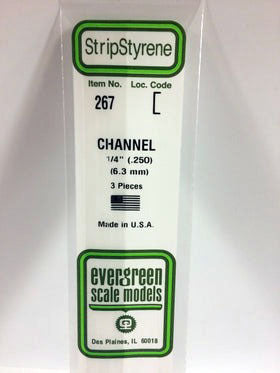 Opaque White Polystyrene Channel 1/4"x14" (3) (EVG267)