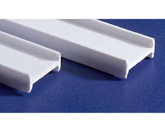 Opaque White Polystyrene I-Beam 3/8"x14" (2) (EVG279)