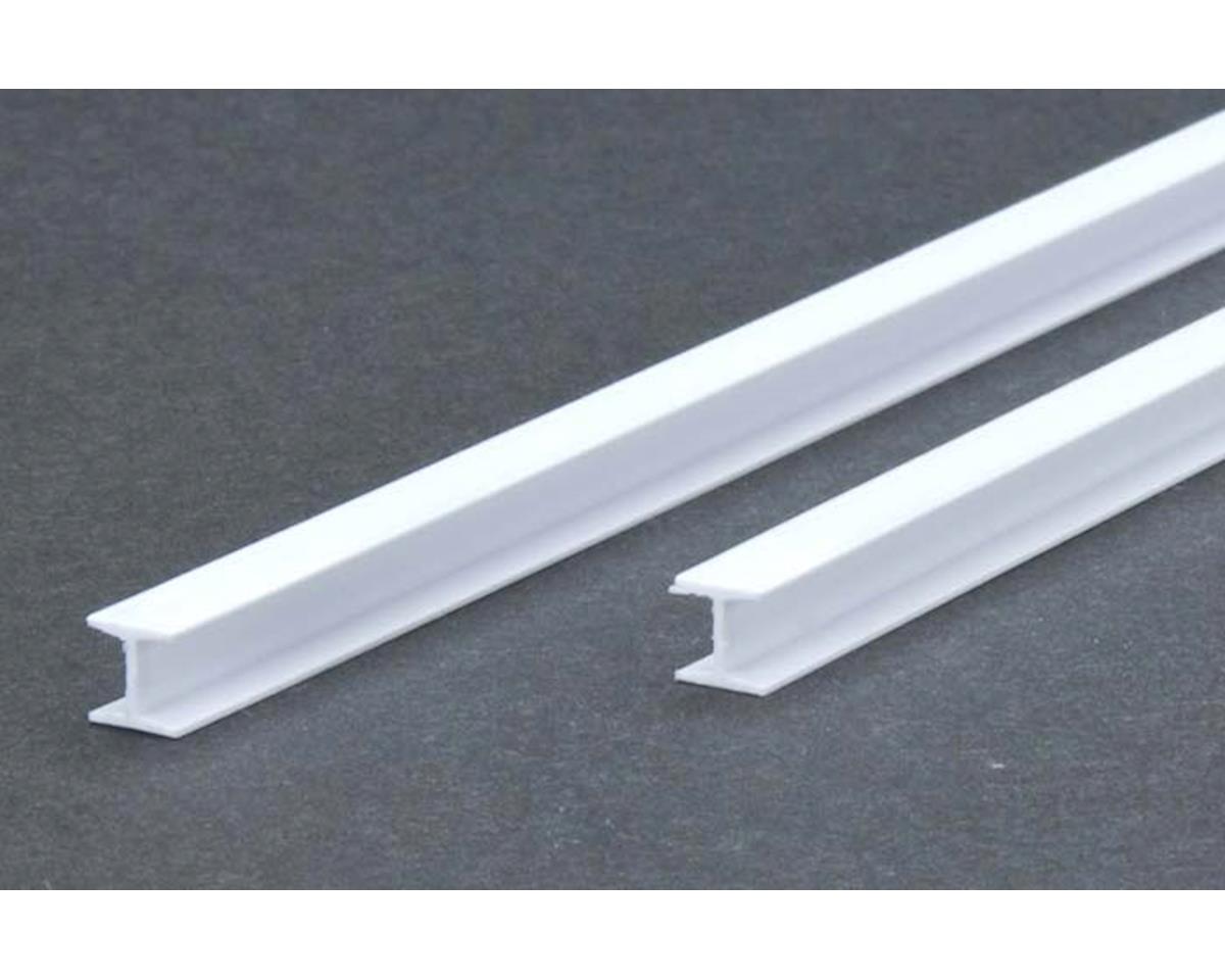 Opaque White Polystyrene H-Column 1/4"x14" (2) (EVG287)