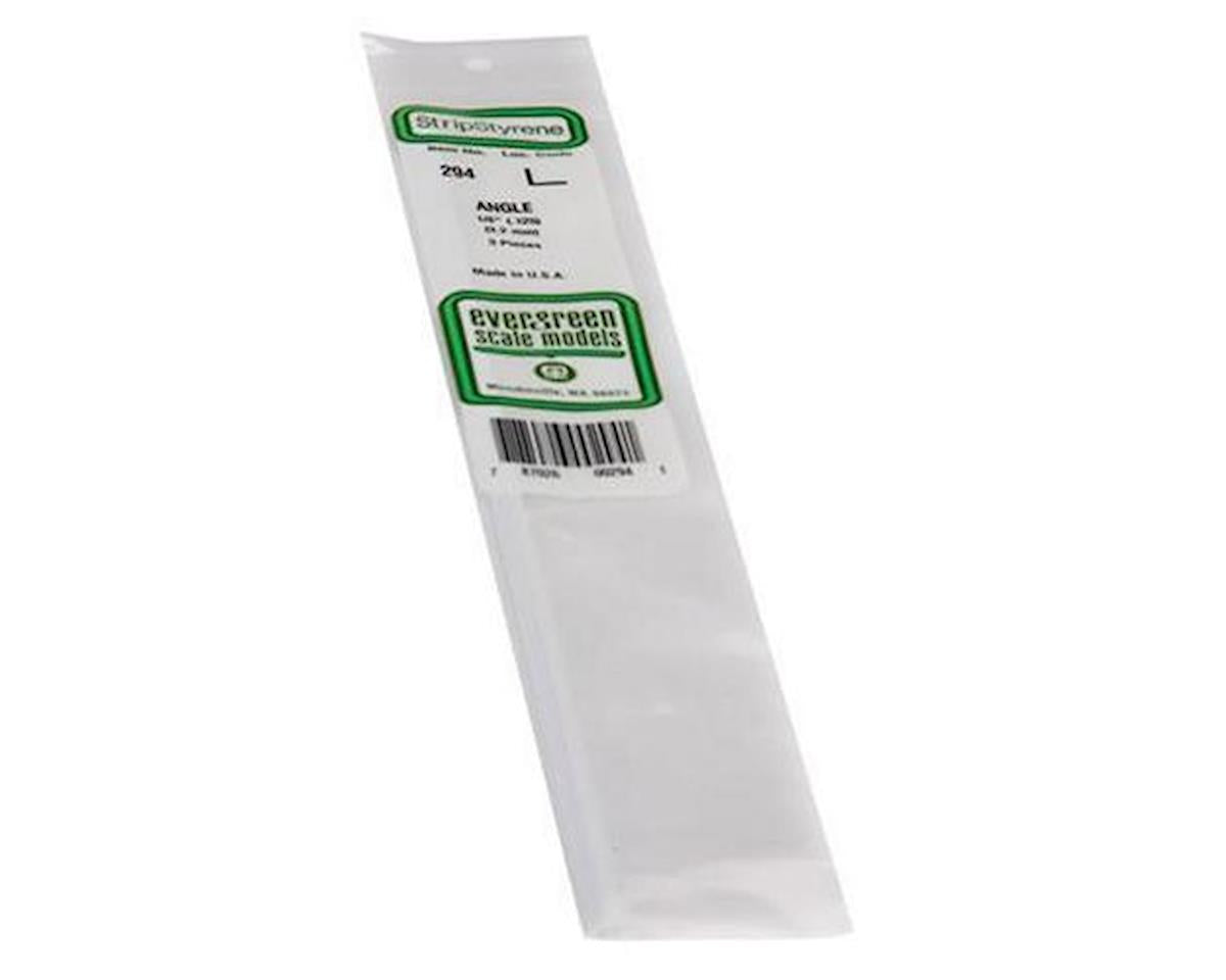 Opaque White Polystyrene Angle 1/8"x14" (3) (EVG294)