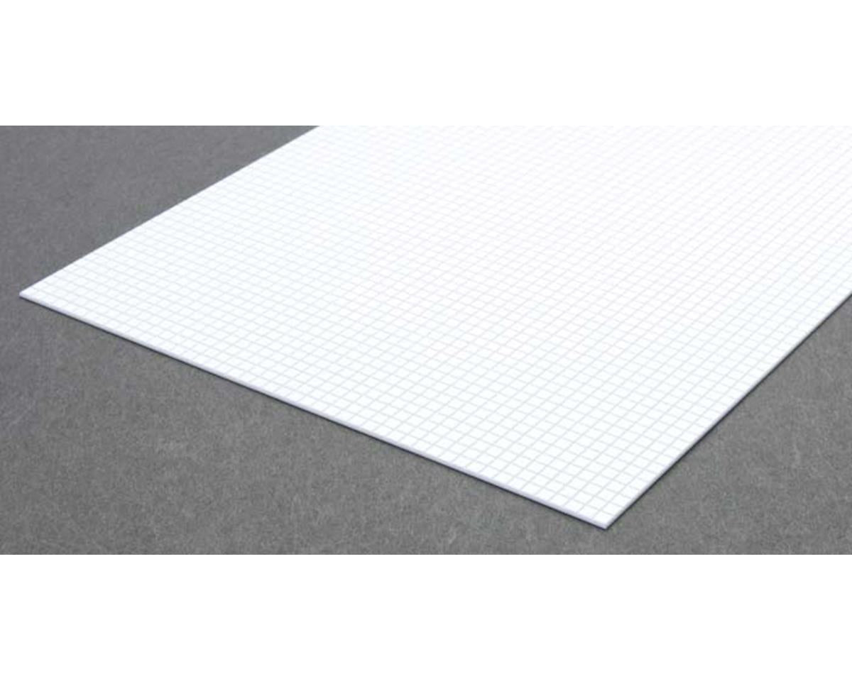 Opaque White Polystyrene Square Tile 1/8" Squares, 0.040"x6"x12", 0.020" Groove Spacing (1) (EVG4503)