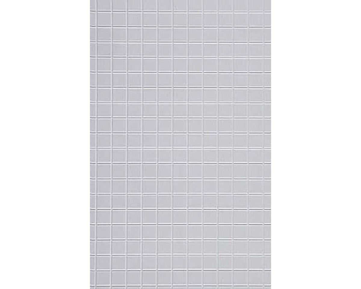 Opaque White Polystyrene Square Tile 1/4" Squares, 0.040"x6"x12", 0.031" Groove Spacing (1) (EVG4505)