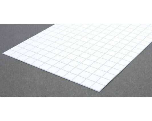 Opaque White Polystyrene Square Tile 1/2" Squares, 0.040"x6"x12", 0.044" Groove Spacing (1) (EVG4507)