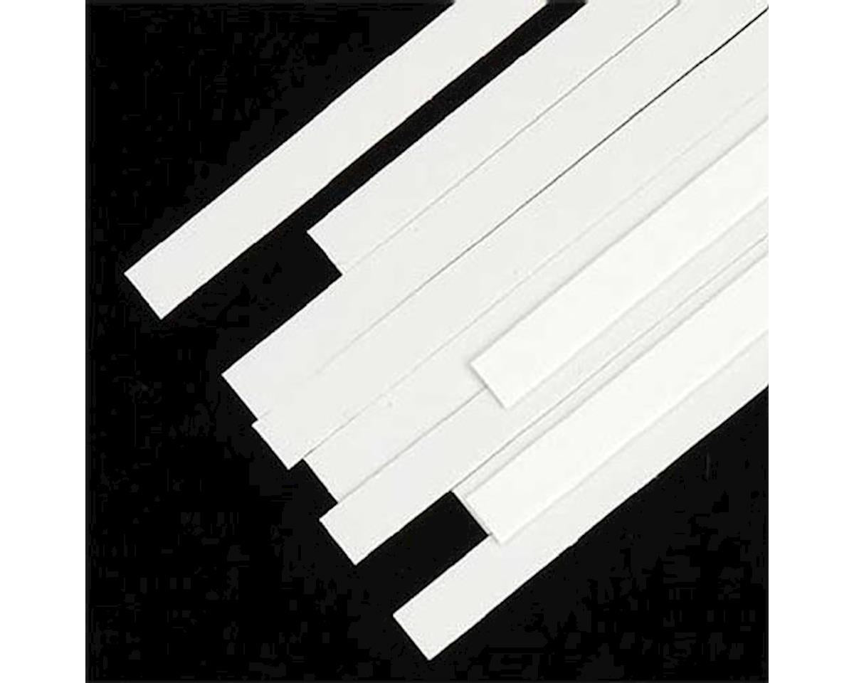 HO 1x12 Opaque White Polystyrene Strip 0.011"x0.135"x14" (10) (EVG8112)