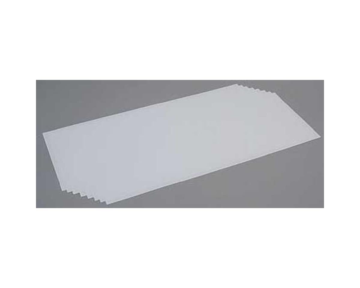 Opaque White Polystyrene Sheet 0.010"x8"x21" (8) (EVG9101)