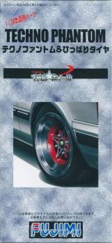 1/24 Wheel Set 14" Techno Phantom Wheel/Hippari Tire Plastic Model Kit (FJM193205)