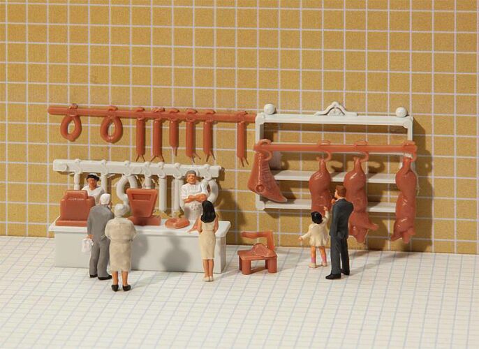 HO Butcher Shop Interior Decoration Set, Unpainted (FLR180974)
