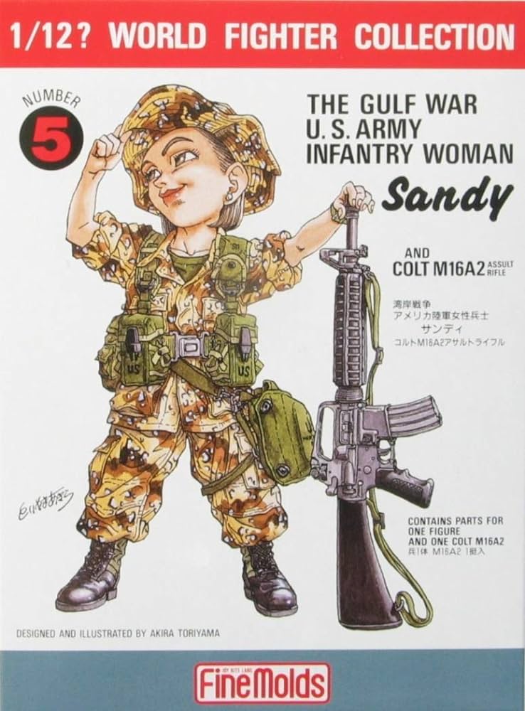 1/12 The Gulf War US Army Infantry Woman Sandy with Colt M16A2 Plastic Model Kit (FNMDSFT5)