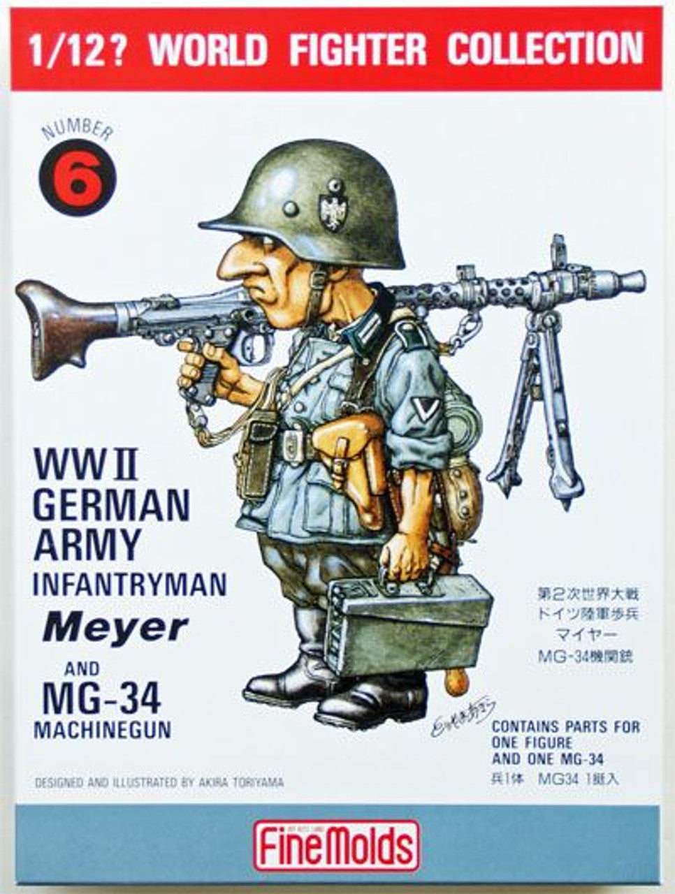 1/12 WW2 German Army Infantry Soldier Mayer with MG-34 Machine Gun Plastic Model Kit (FNMDSFT6)