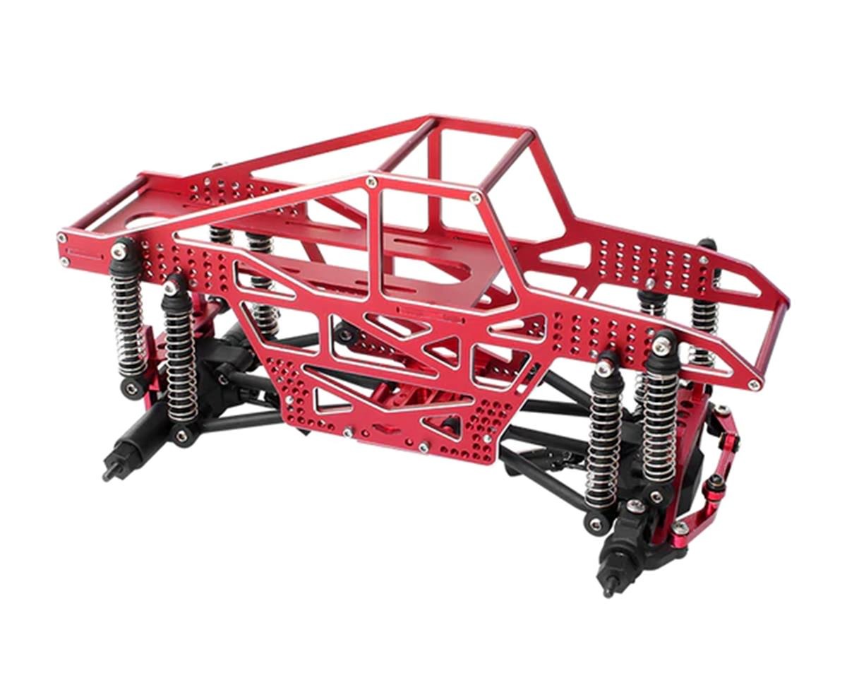 Rampart CNC Machined 1/24 Monster Truck Full Chassis Kit, Red (FTK2117)