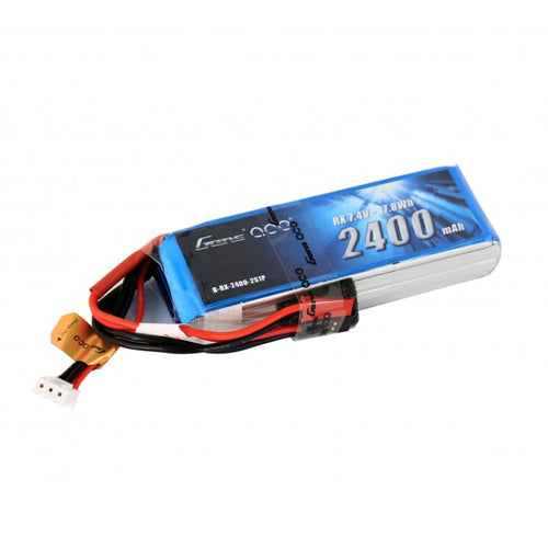 2400mAh 7.4V 2S LiPo Receiver Battery Pack with JST-SYP Plug (GEA2S2400RXJS)