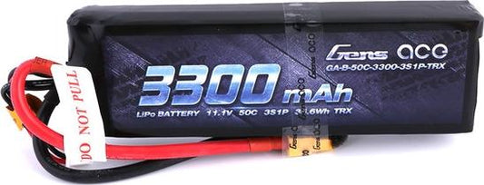 3300mAh 3S 11.1V 50C Softcase LiPo Battery, XT60 Connector (GEA33003S50X6)