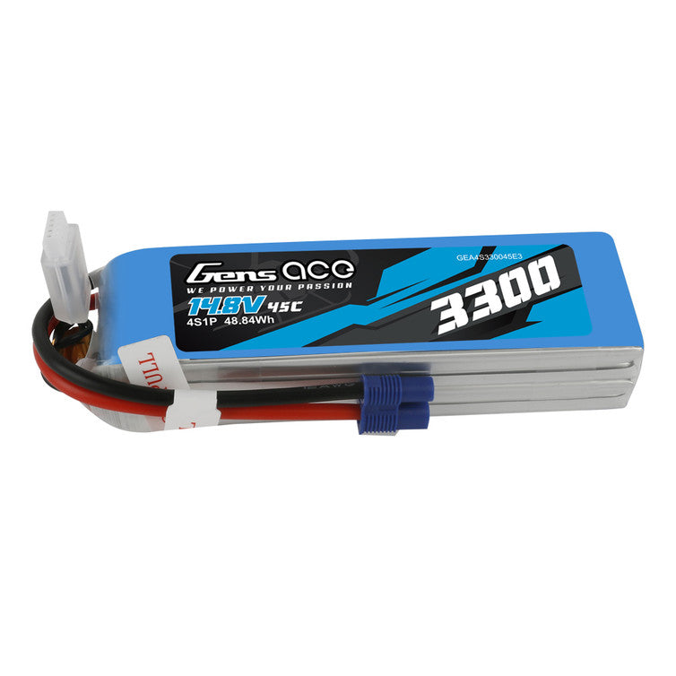 3300mAh 4S 14.8V 45C Softcase LiPo Battery, EC3 Connector (GEA4S330045E3)