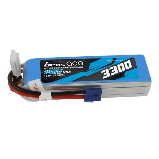 3300mAh 4S 14.8V 45C Softcase LiPo Battery, EC3 Connector (GEA4S330045E3)