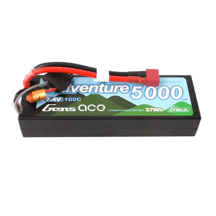 5000mAh 2S 7.4V 100C Hardcase LiPo Battery, Deans Connector (GEA502S10DGT)