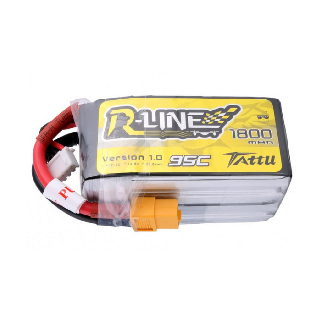 R-Line v1.0 1800mAh 4S 14.8V 95C Softcase LiPo Battery, XT60 Connector (GEARL95C18004S)