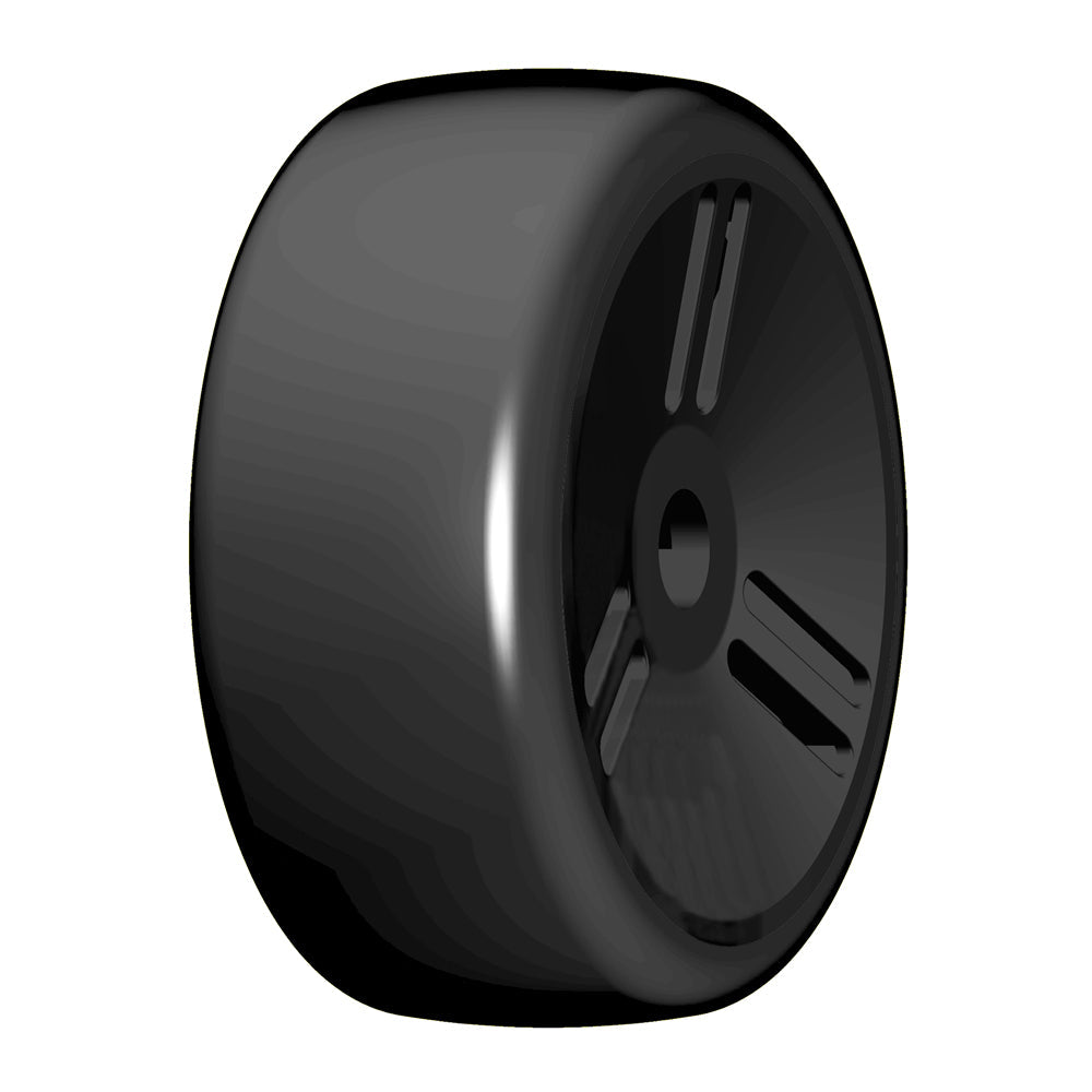 GT T02 Slick S5 Medium Mounted Belted Tires on Closed Black Wheels (2): 1/8 Buggy (GRPGTV02S5)