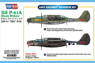 1/72 US P-61A Black Widow Plastic Model Kit (HBO87261)