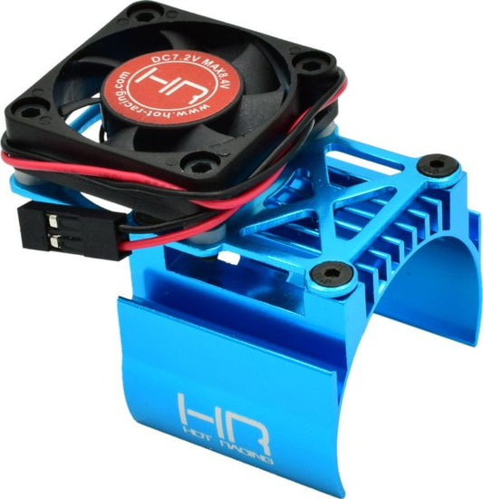 Clip-On Motor Heat Sink with Fan and Adjustable Mount, Tamiya Blue (HRAMH550T16)