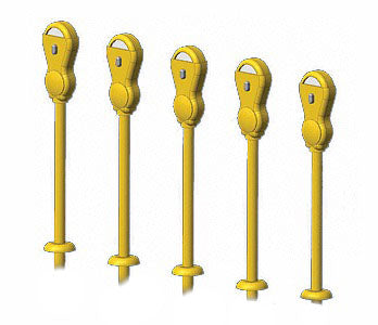 HO Parking Meter, Yellow (14) (HTD8005)