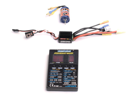 A1 Combo, EZRUN-18A-SL ESC, EZRUN Series 12T/2030 (7800kV) Motor, Digital LED Program Card (HWI81030000)