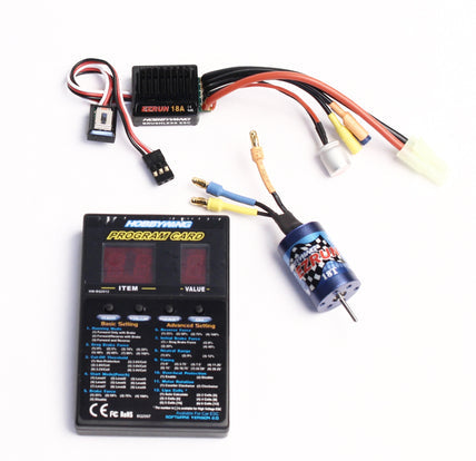 A2 Combo, EZRUN-18A-SL ESC, EZRUN Series 18T/2030 (5200kV) Motor, Digital LED Program Card (HWI81030010)