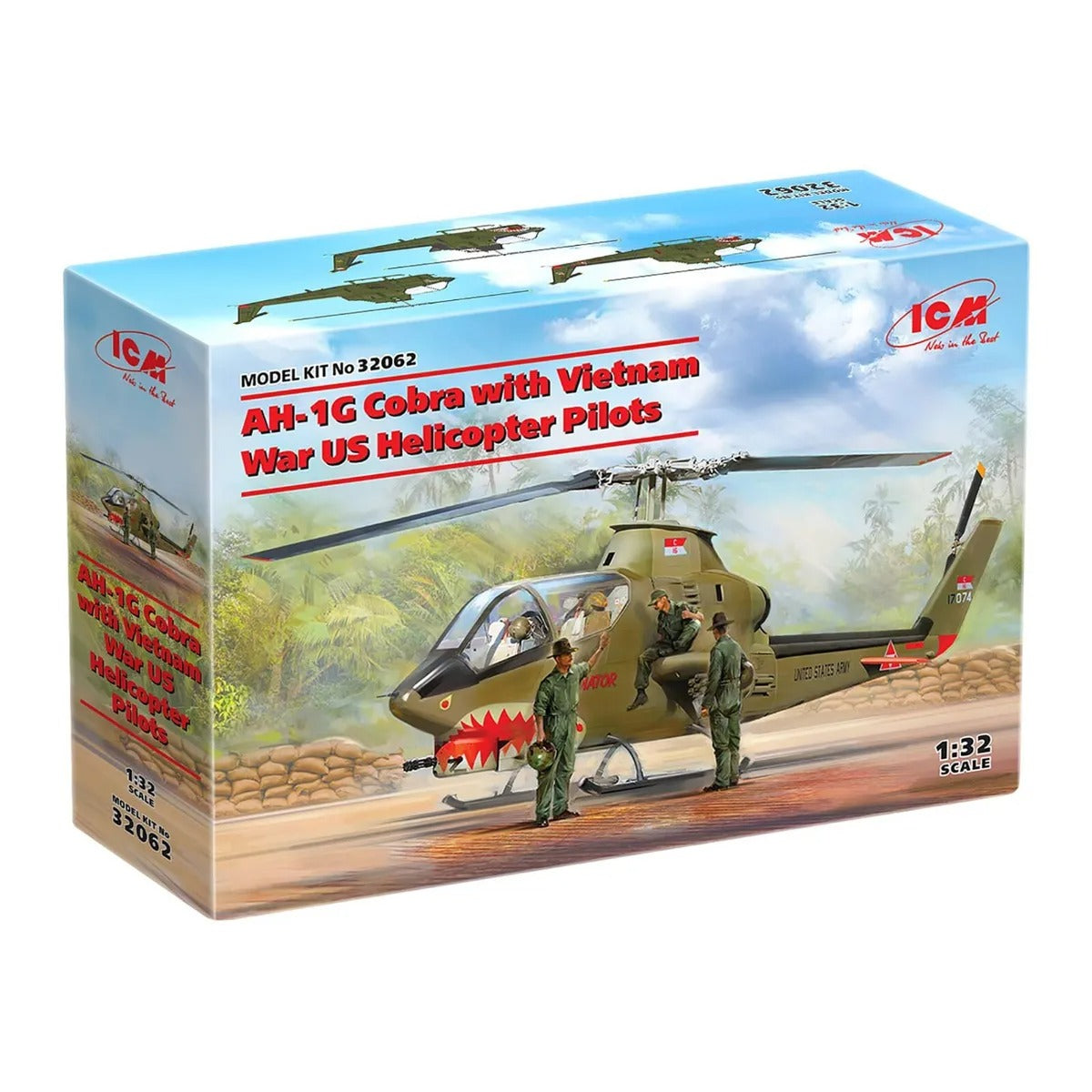 1/32 AH-1G Cobra with Pilots Plastic Model Kit (ICM32062)
