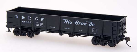 HO GS Drop Bottom Gondola, Denver & Rio Grande Steel Sides (DRGW) (IMR35007)