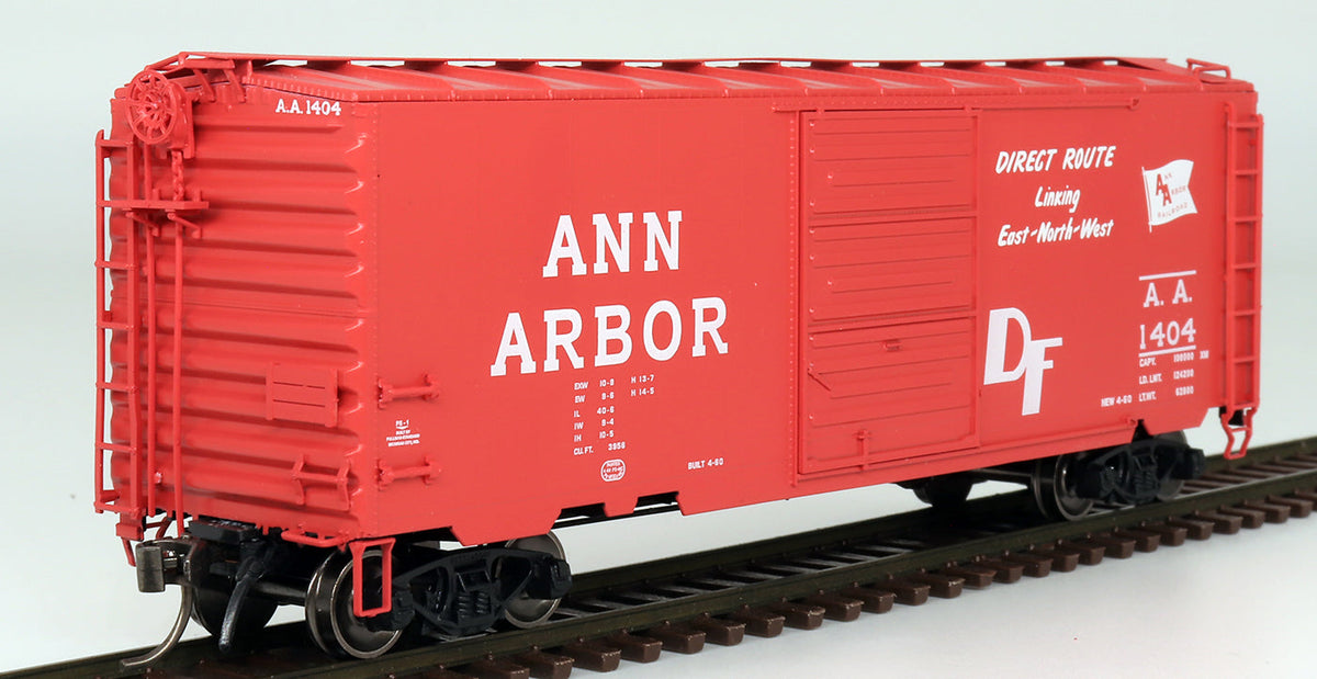 HO 40' PS-1 Boxcar (Pullman 8' Corrugated Door), Ann Arbor Direct Route (AA) #1409 (IMR4542806)