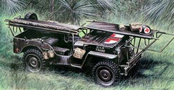 1/35 4x4 Ambulance 1/4 Ton Jeep Normandy Plastic Model Kit (ITA0326)