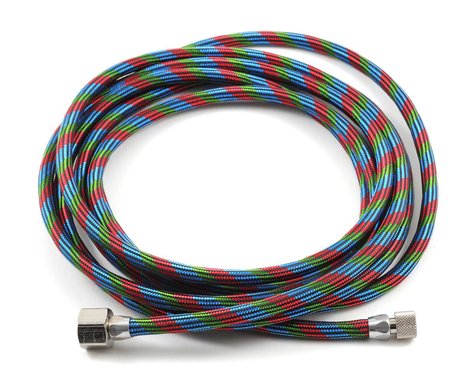 Braided Nylon Airbrush Hose with Iwata Airbrush Fitting and 1/4" Compressor Fitting 10' (IWABT010)