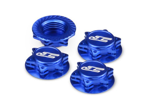 Fin, 1/8th Serrated Light-Weight Wheel Nut,  Blue (4) (JCO24511)
