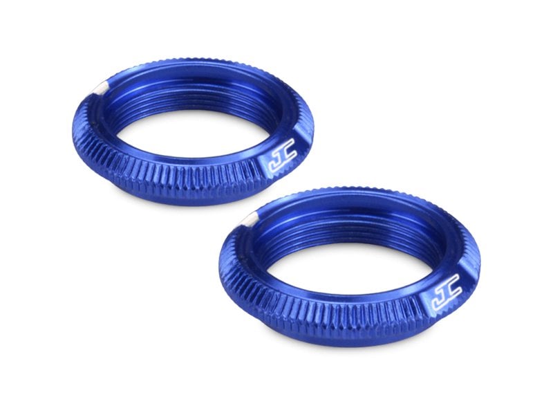 Fin, 12mm Shock Collar for Team Associated 12mm V2 Shocks, Blue (2) (JCO24911)