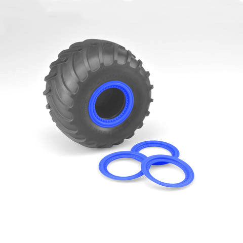 Tribute Wheel Mock Glue-On Beadlock Rings Set, Blue (4) (JCO26511)