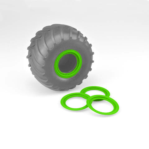 Tribute Wheel Mock Glue-On Beadlock Rings, Green (4) (JCO26515)