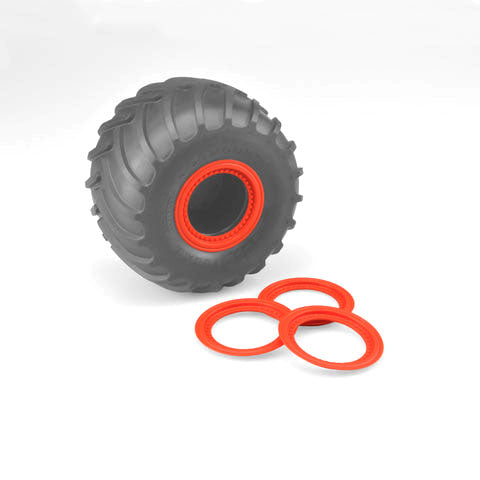 Tribute Wheel Mock Glue-On Beadlock Rings, Orange (4) (JCO26516)