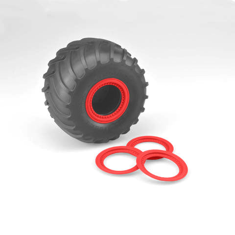 Tribute Wheel Mock Glue-On Beadlock Rings, Red (4) (JCO26517)