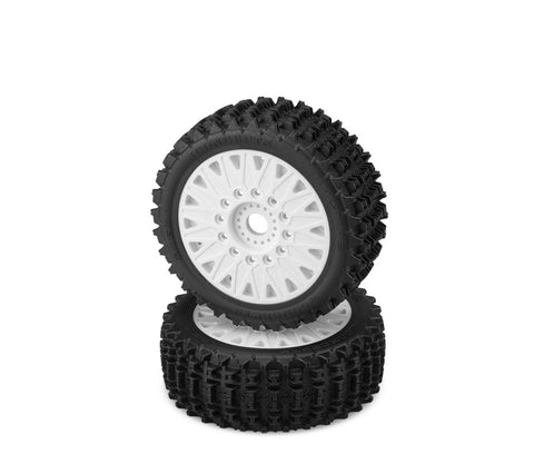 Magma Pre-Mounted 1/8 Buggy Tires on White #3395 Wheel, Yellow Compound(2) (JCO30601097)