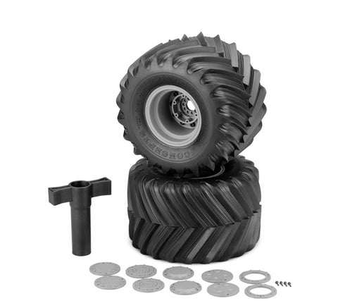 Renegades Pre-Mounted Tires on Silver 3423S for Traxxas E-Revo or Arrma Kraton, Yellow Compound (2) (JCO308540910)