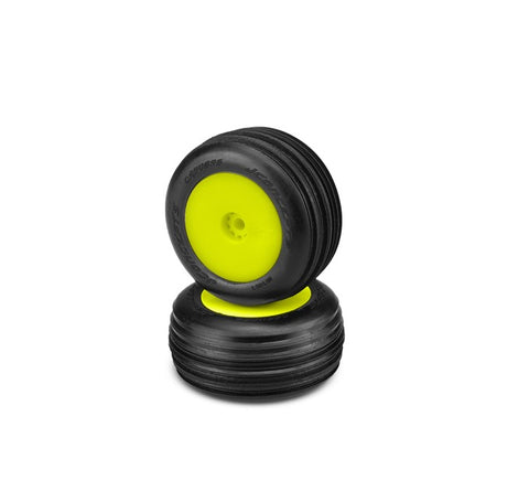 Carvers Pre-Mounted Tires on Yellow Wheels for Losi Mini-T 2.0, Green Compound (2) (JCO31012291)