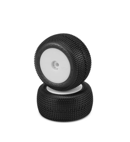 Sprinter Pre-Mounted Tires on White Wheels for Losi Mini-T 2.0, Green Compound (2) (JCO31021291)