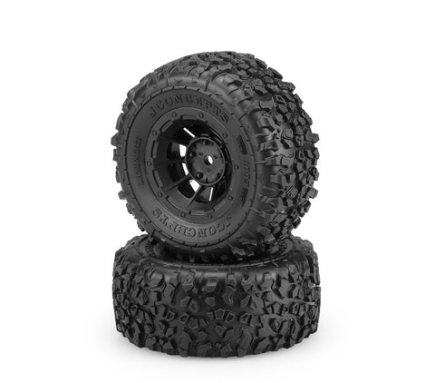 Landmines Pre-Mounted Tires on #3351B Hazard Wheels for Traxxas Slash Rear, Slash 4x4 Front or Rear, Yellow Compound (2) (JCO40093044)