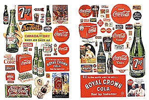 HO Vintage Soft Drink Posters and Signs, 1930s-1960s (JLI197)